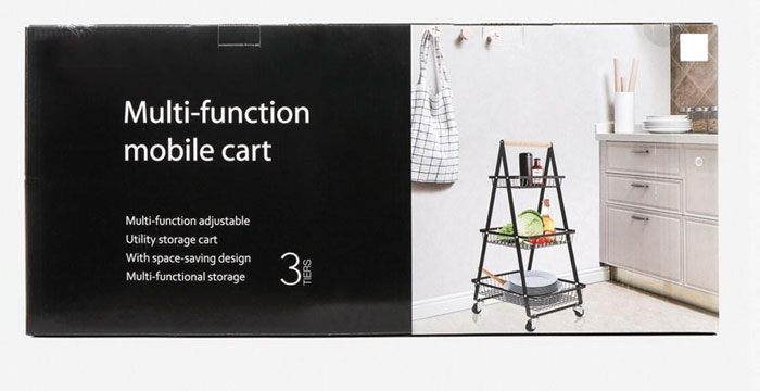 Multi-Function Multi Purpose A Shape Metal Trolle Mobile Trolley Cart (3-Tier)