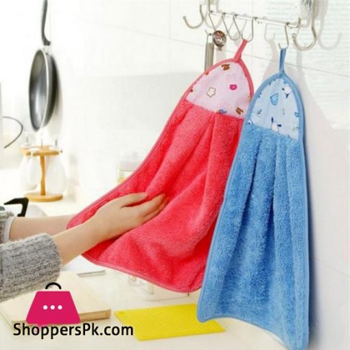 1pcs Coral Velvet Bathroom Supplies Soft Hand Towel Absorbent Cloth Dishcloths Hanging Cloth Kitchen Accessories