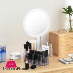 Led Makeup Mirror With Light Ladies Removable Large Capacity Storage Box Usb Interface 3 In 1 Desktop Vanity Makeup Mirror|Makeup Mirrors