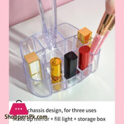 Led Makeup Mirror With Light Ladies Removable Large Capacity Storage Box Usb Interface 3 In 1 Desktop Vanity Makeup Mirror|Makeup Mirrors