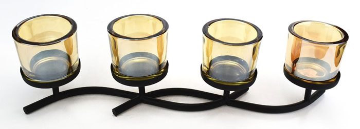 4 Cup Iron Votive Candle Holder - 20 Inch 4 4 Cup Iron Votive Candle Holder - 20 Inch
