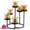 6 Cup Iron Votive Candle Holder - 12 Inch