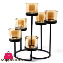 6 Cup Iron Votive Candle Holder - 12 Inch
