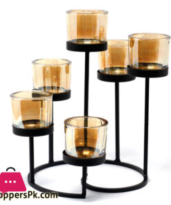 6 Cup Iron Votive Candle Holder - 12 Inch