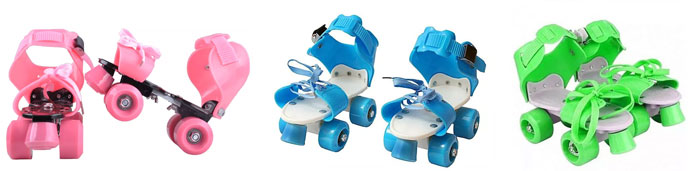 Adjustable Quad Speed Roller Skates Double Row Wheel Shoes - Multicolurs