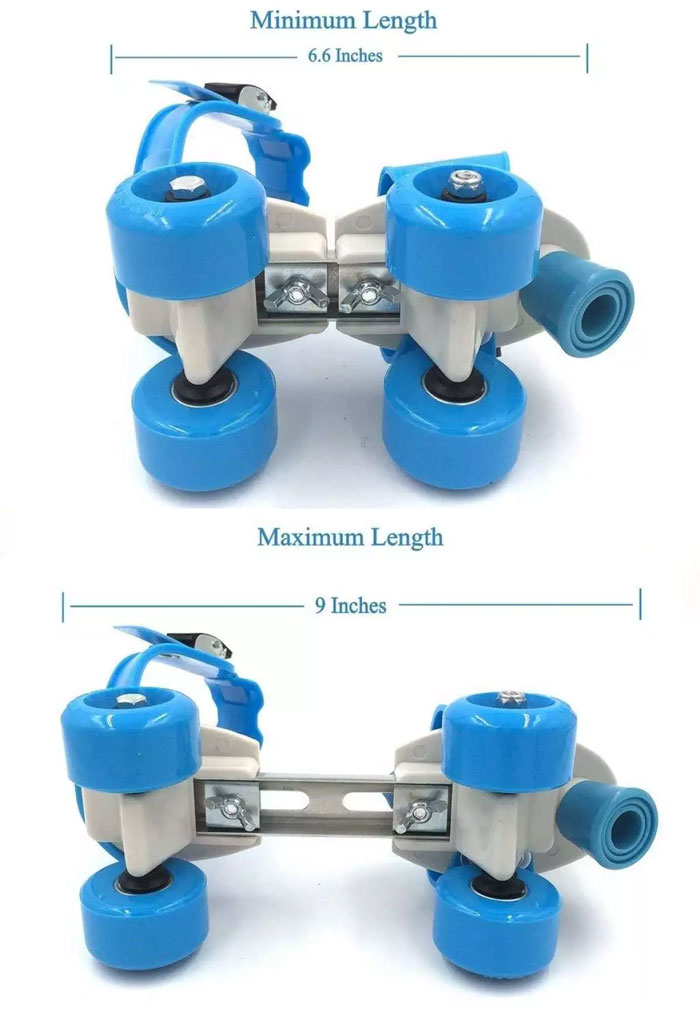 Adjustable Quad Speed Roller Skates Double Row Wheel Shoes - Multicolurs