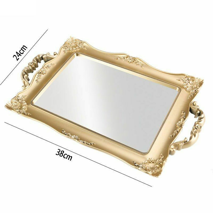 Beautiful Mirror Tray Pvc Fiber Body 15 X 9.5 Inch