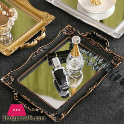 Beautiful Mirror Tray PVC Fiber Body 15 x 9.5 Inch