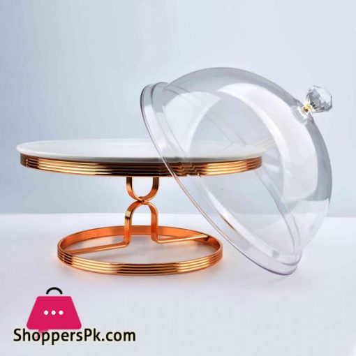 Brilliant Round Cake Stand with & Cover 13 Inch - BR16007