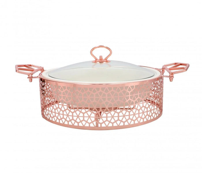 Brilliant Round Casserole Serving Food Warmer Dish 12 Inch - Br16004