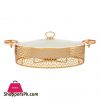 Large Oval Casserole Dish With Gold Burner Rack