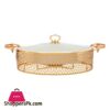 Large Oval Casserole Dish With Gold Burner Rack