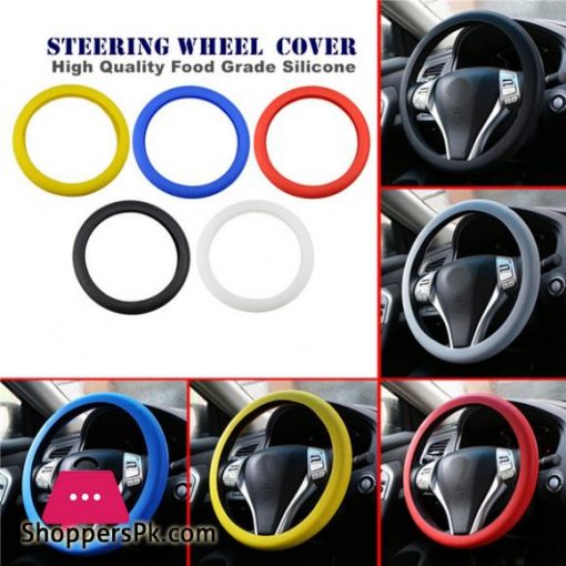 1 Pcs Car Auto Silicone Steering Wheel Glove Cover Leather Texture Soft Multi Color Universal Skin Soft Silicon Steering Wheel Cover