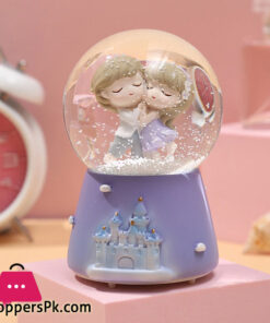Couple On Moon Musical Dome Creative Season Tree Snow Globe Crystal Ball Rotating Music Box Home Decoration
