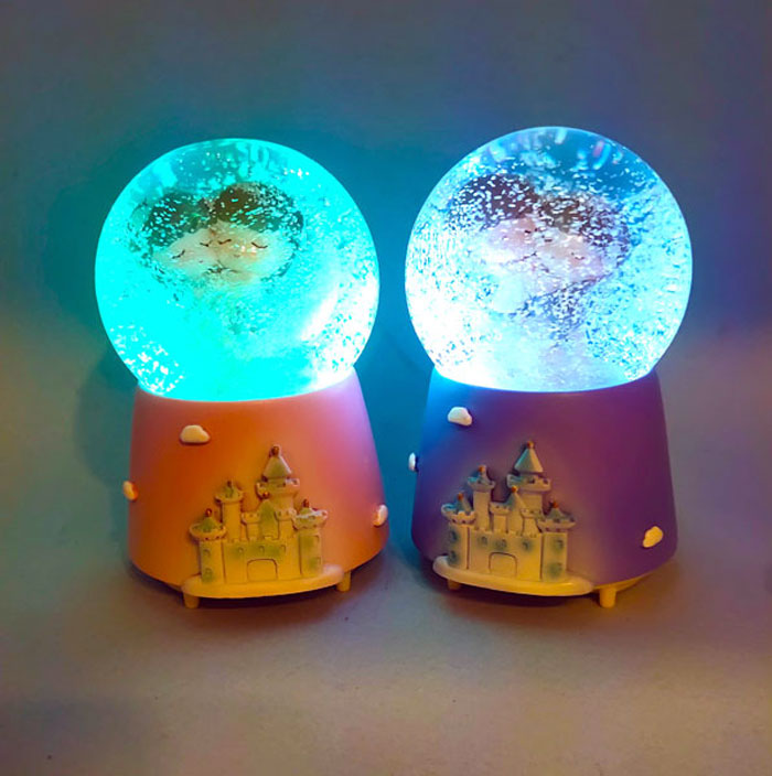 Couple On Moon Musical Dome Creative Season Tree Snow Globe Crystal Ball Rotating Music Box Home Decoration