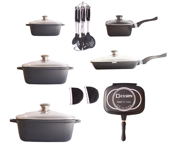 Dessini Die-Cast Cookware Set Non-Stick - 21 Pcs