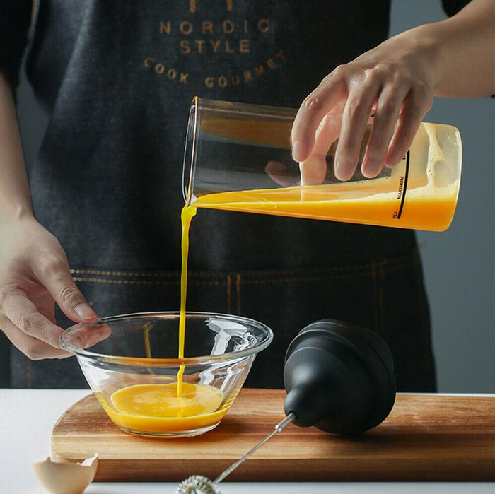 Electric Milk Frother Egg Beater Coffee Whisk Mixer Jug Cup Kitchen