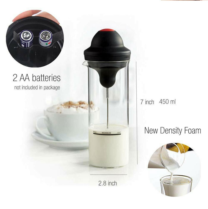 Electric Milk Frother Egg Beater Coffee Whisk Mixer Jug Cup Kitchen