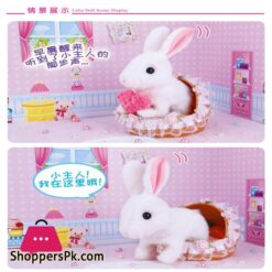 Electric Toy Small Rabbit Simulation Plush Small White Rabbit Will Be The Walking Small Rabbit Intelligence Machine Rabbit Toy|Electronic Plush Toys