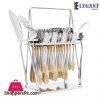 Elegant Cutlery Set Stainless Steel 18/10 (Flower) 28 - Pieces - EE01-28GS