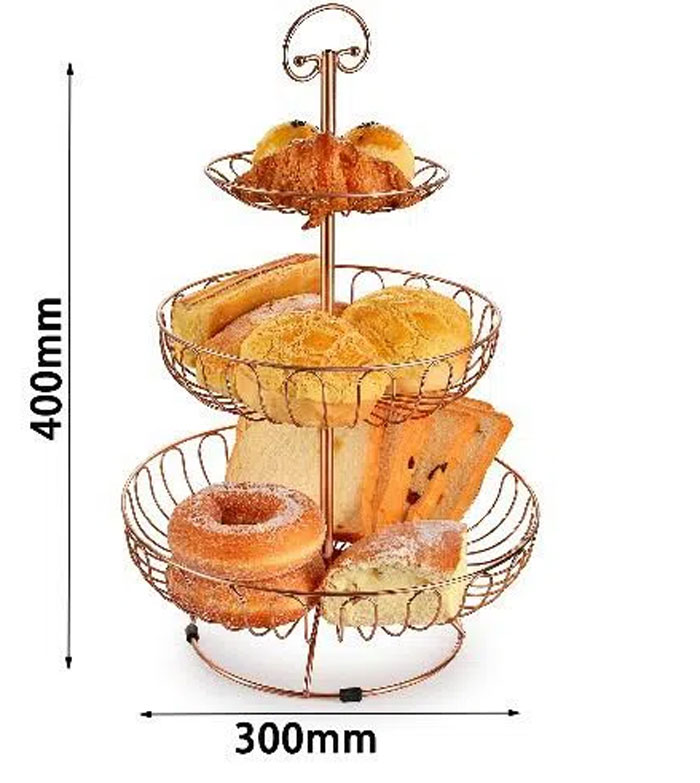 Fruit Basket 3 Layers Metal Wire