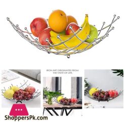 Fruit Basket Living Room Desktop Metal Fruit Bowl Creative Fashion Storage Basket for Bread, Fruits, Vegetable, Snacks