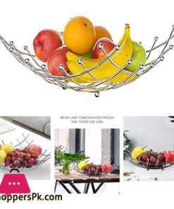 Fruit Basket Living Room Desktop Metal Fruit Bowl Creative Fashion Storage Basket for Bread, Fruits, Vegetable, Snacks