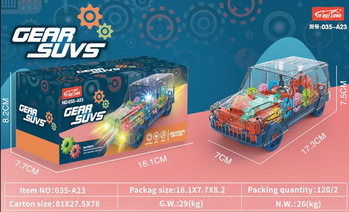 Glowing Jeep With Gears Suvs 035-A23