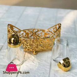Golden Decorative Salt &Amp; Pepper Cart