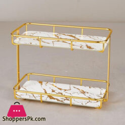 Golden Frame 2 Tier Cake Server in Glass - New Arrival
