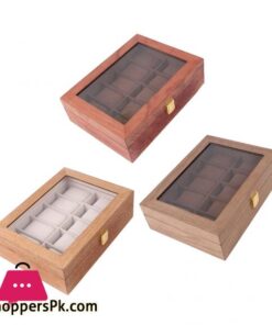 Wood Watch Box With Clear Cover Fashion New Home Shop Waist Band Bracelet Hoder Organizer 10/6 Grids Jewelry Storage Box|Watch Boxes