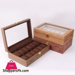 High Quality 10 Slot Watch Box Organizer Watch Case With Glass Top 9 Wood Watch Box With Clear Cover Fashion New Home Shop Waist Band Bracelet Hoder Organizer 10/6 Grids Jewelry Storage Box|Watch Boxes