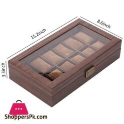 High Quality 12 Slot Watch Box Organizer Watch Case With Glass Top 13 12 Slot Pu Leather Watch Box Organizer Watch Case With Glass Top|Watch Boxes