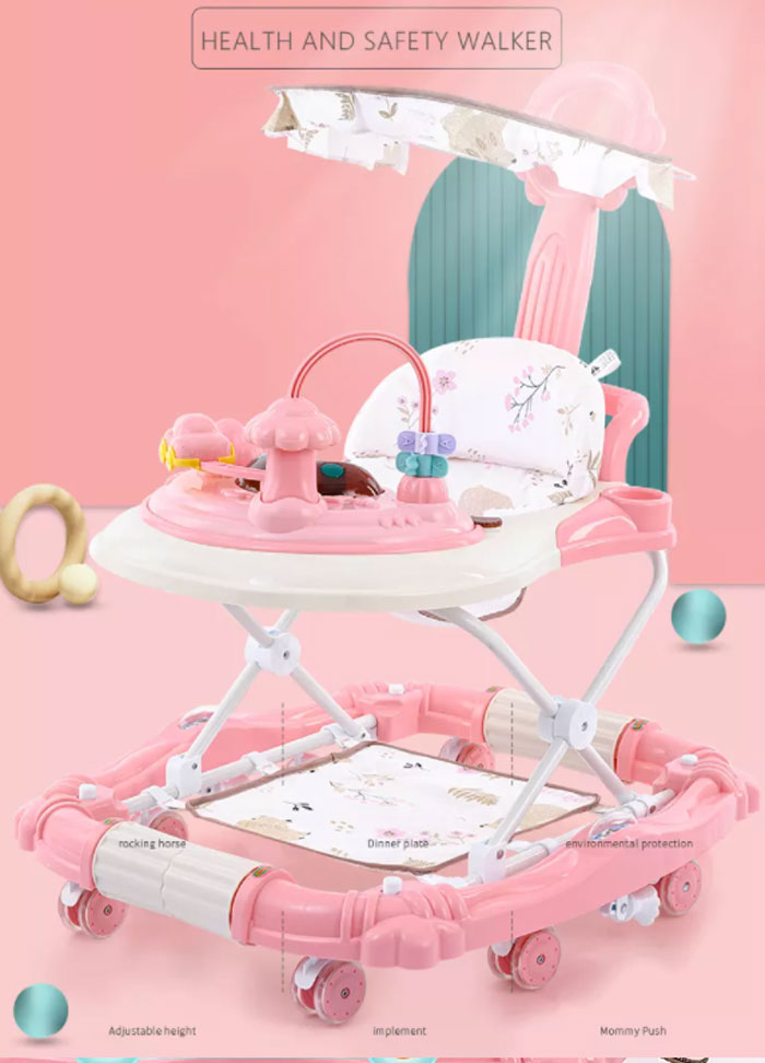 High Quality 360 Rotating Round Rolling Baby Walker - 3In1