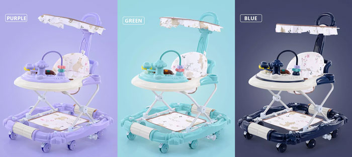 High Quality 360 Rotating Round Rolling Baby Walker - 3In1