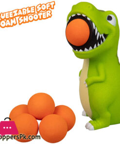 Hog Wild T-Rex Dinosaur Popper Toy - Shoot Foam Balls Up to 20 Feet - 6 Balls Included - Age 4+