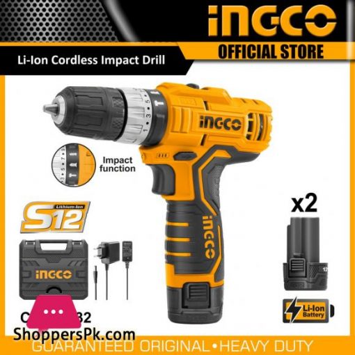 INGCO CIDLI1232 Cordless Impact Drill 12V Lithium-Ion