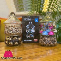 Imperial Glass Chocolate Jar Table Container Two Layers