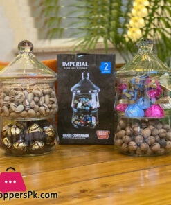 Imperial Glass Chocolate Jar Table Container Two Layers