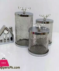Jaam Sazan Silver Deer Metal And Glass Suitable For Sugar Tea Candy Set Of 3 11 Jaam Sazan Silver Deer Metal And Glass Suitable For Sugar Tea Candy Set Of 3 - Image 2
