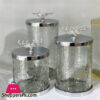 Jaam Sazan Silver Deer Metal And Glass Suitable For Sugar Tea Candy Set Of 3