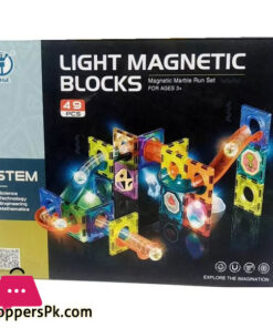 LIGHT MAGNETIC BLOCKS Magnetic Marble Run Set 49-PCS