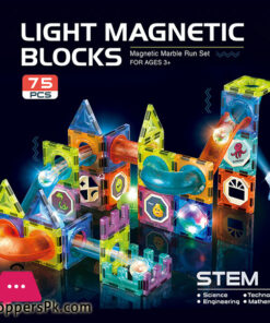 LIGHT MAGNETIC BLOCKS (Magnetic Marble Run set) 75 - PCS