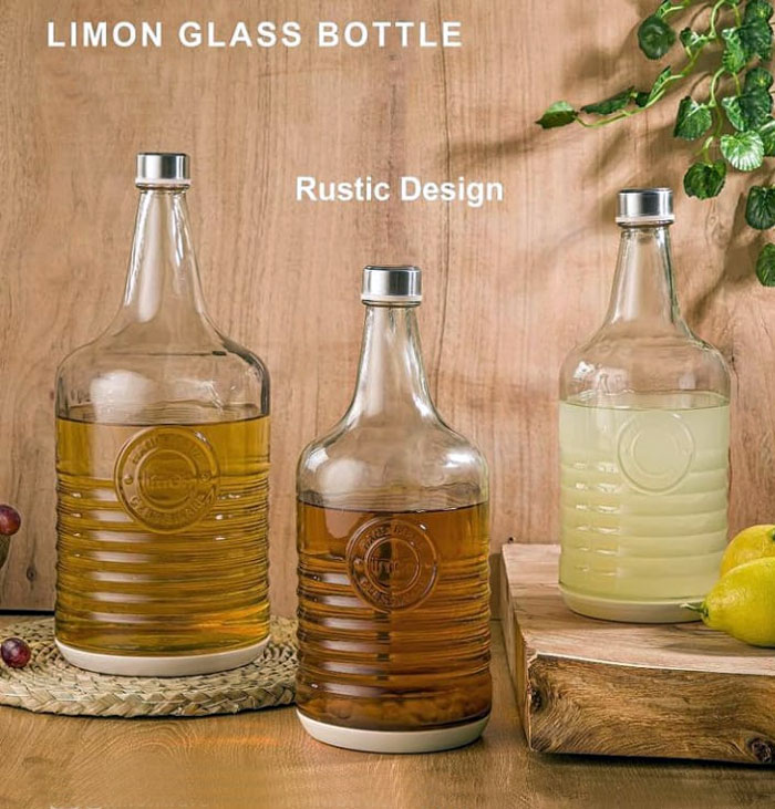 Limon Hand Made Rustic 1.5 Liter Juice Bottle Iran Made