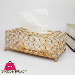 Luxury Crystal Glass Napkin Tissue Box Holder Bedroom Office Hotel Cafe