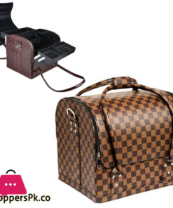 Make Up Bag For Travel Storage Bags Waterproof Makeup Bag Cosmetic Case Brush Holder with Adjustable Divider- Cosmetic Case