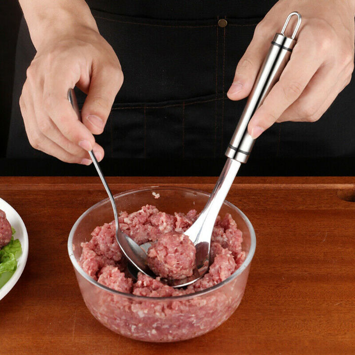 Meatball Processing Spoon Stainless Steel Spoon Scoop Long Handle
