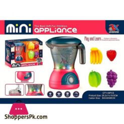Mini Electric Fruit Juicer Set for Kids, Role Play Kitchen Toy, Kitchen Accessories with Lights and Music, Kids Home and Kitchen Set