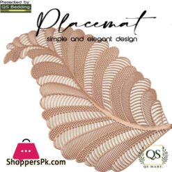Pack of 4pc 6pc  Placemats for Dinner Table, Heat Resistant Elegant Hollow Placemats Non-Slip Table Mats (Rose Golden Color )Tea Mug Coaster for Kitchen Table - QS Bedding