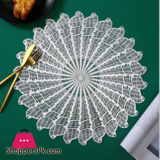 Placemat, Multipurpose Decorative PVC Table Mat Heat Insulation Pad Photography Props, Golden/Silver
